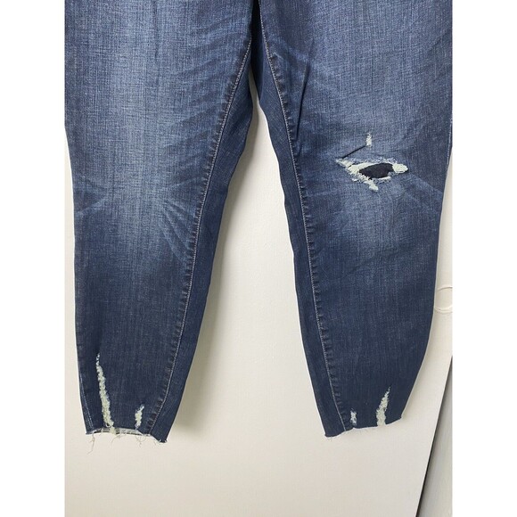 Lane Bryant Blue Jeans Skinny Girlfriend Mid Rise Womens Size 22 Distressed - Picture 3 of 14